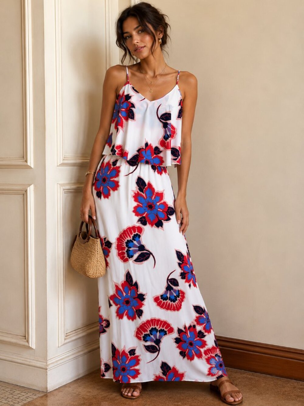 Floral Tiered Maxi Dress - SIZE M